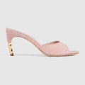 Women's Castello slide - light pink calf hair