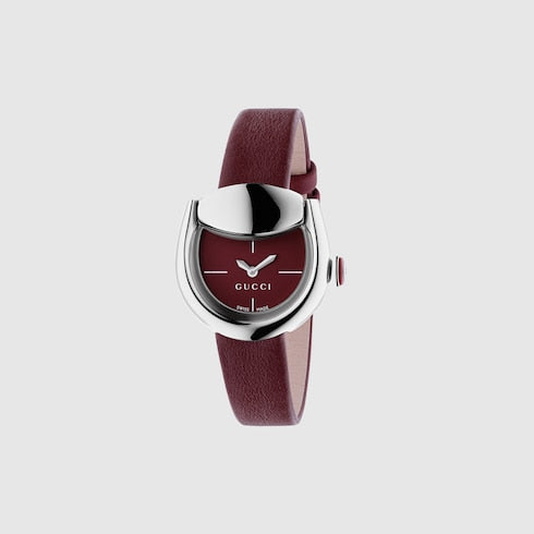 Gucci Horsebit watch, 27x23mm - burgundy leather