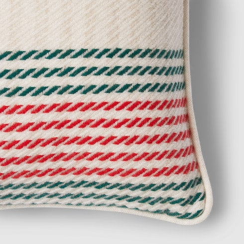 Cashmere jacquard cushion with Web - white