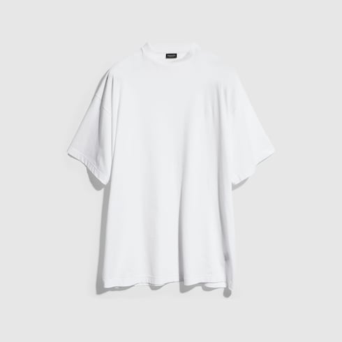 Lightweight silk jersey T-shirt with embroidery - white