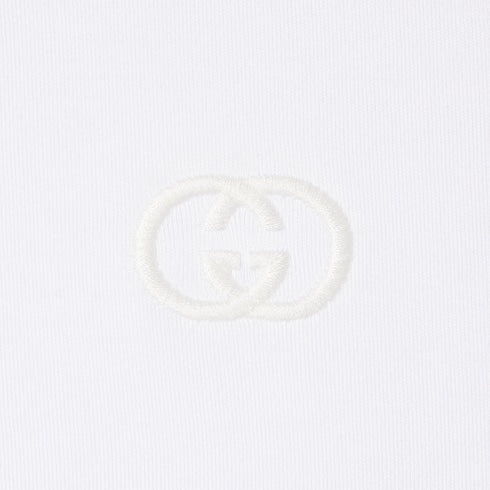 Cotton jersey T-shirt with embroidery - off white