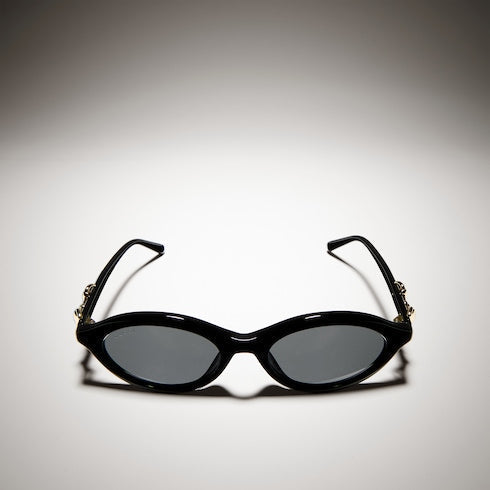 Oval-frame sunglasses - black