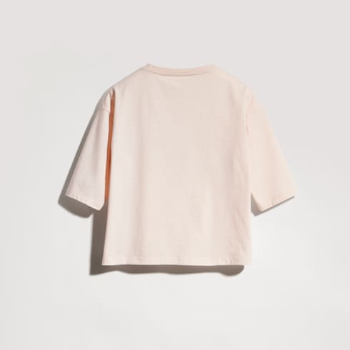 Children's cotton T-shirt with print - light pink