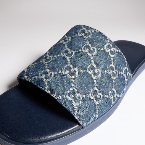 Men's slide sandal - dark blue GG denim
