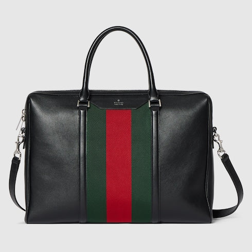 Mega Web Trademark medium briefcase - black leather
