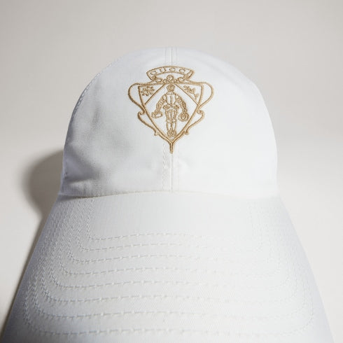 Cotton baseball hat with embroidery - white