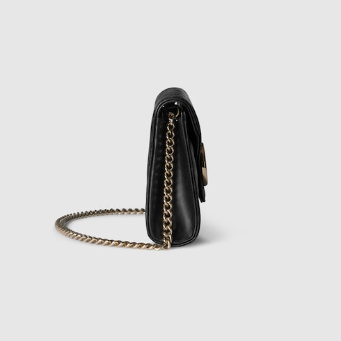 GG Marmont wallet on chain - black leather