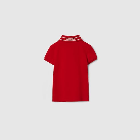 Baby cotton polo shirt - red