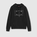 Cotton jersey sweatshirt with print - black