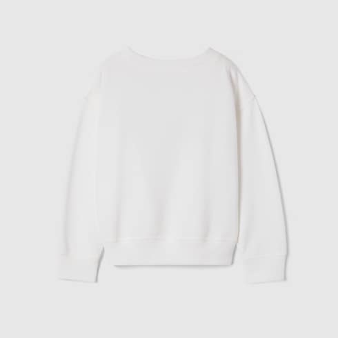 Children's cotton sweatshirt with print - white