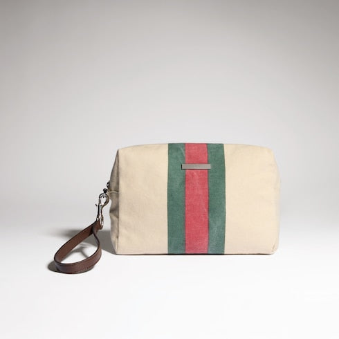 Positano small pouch - ivory canvas