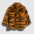 Children's fuzzy fabric coat - orange and black