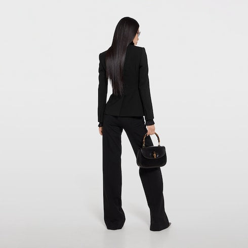 Technical stretch wool jacket - black