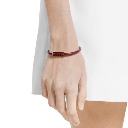 Bracelet with enamel Gucci - Rosso Ancora red leather