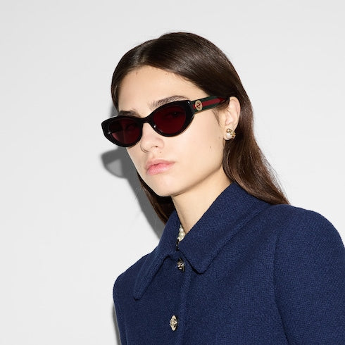 Cat-eye frame sunglasses - brown