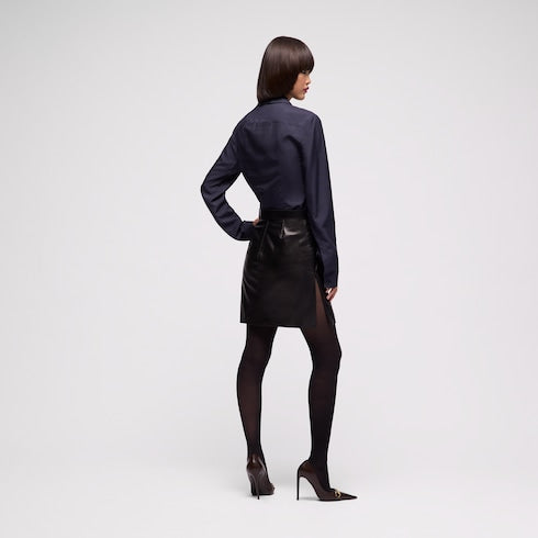 Soft nappa mini skirt - black