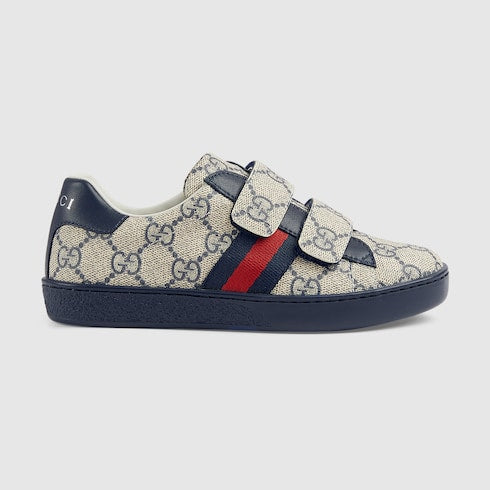 Children's Ace sneaker - blue and grey GG Supreme