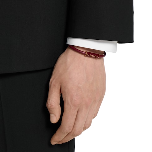 Bracelet with enamel Gucci - Rosso Ancora red leather