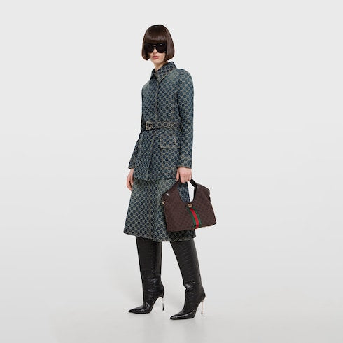 Gucci Giglio small tote bag - dark brown GG canvas