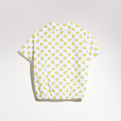 Children's cotton shirt with print - white