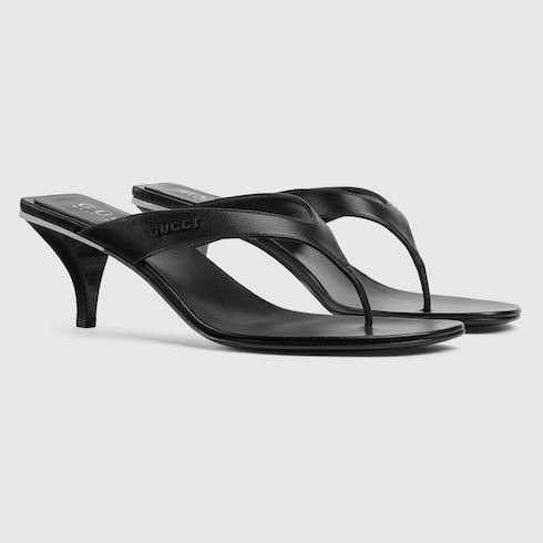 Women's Vittoria thong - black leather