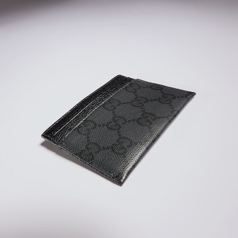 Gucci Essence Classic card case - black GG canvas