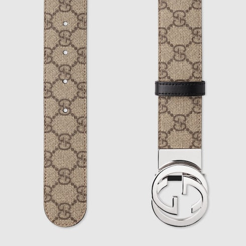 GG Supreme / Black Leather Reversible Belt - GG Supreme / Black Leather