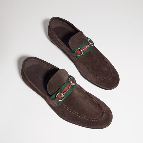 Men's Gucci Como loafer - dark brown soft suede
