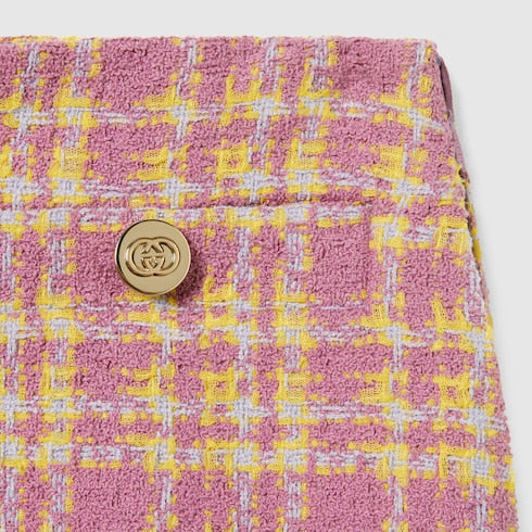 Wool bouclé skirt - multicolor