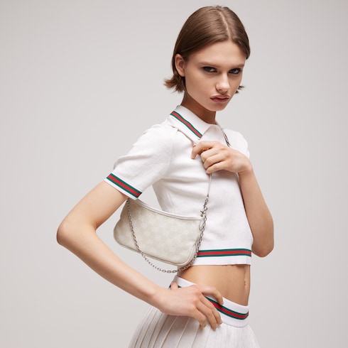 Gossip small shoulder bag - ivory GG canvas