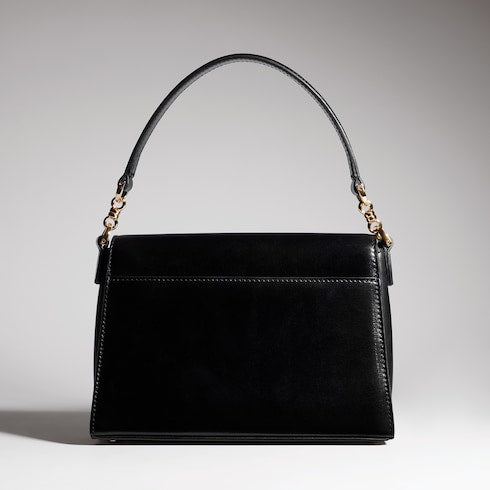Horsebit Duomo small top handle bag - black leather