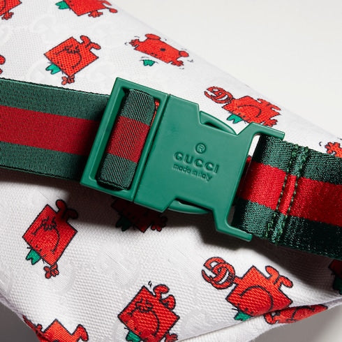 Children's printed GG belt bag - white GG canvas