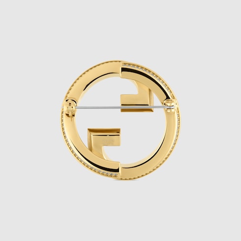 Gucci Blondie crystal brooch - gold-toned brass