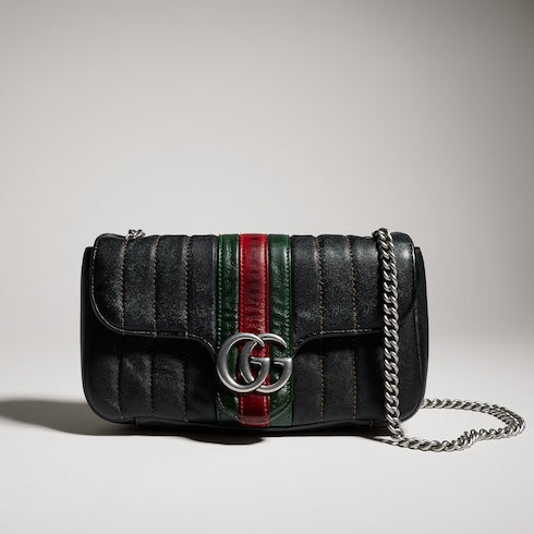 Jetset GG Marmont small shoulder bag - black leather