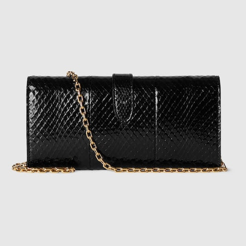 Gucci Jackie anaconda wallet on chain - black