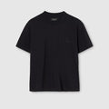 Rayon jersey T-shirt with embroidery - black