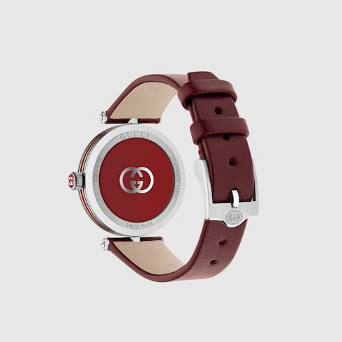 Model 2000 watch, 30mm - red leather