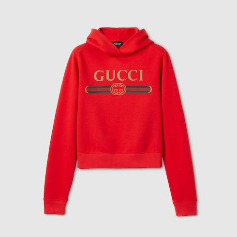 Cotton jersey and cashmere sweatshirt with print - red