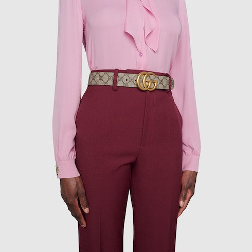 GG Marmont reversible belt - black leather