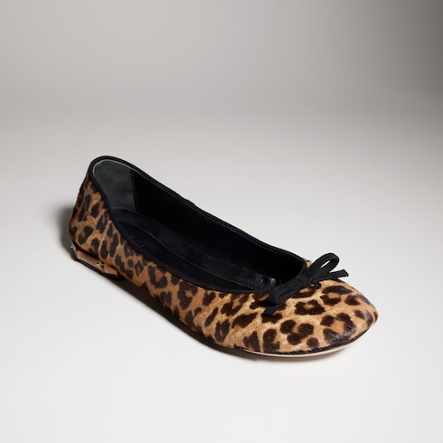 Women's ballerina with bamboo - brown and black