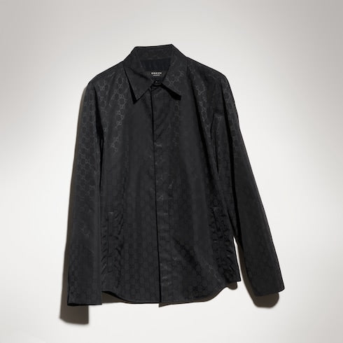 GG light silk faille jacket - black