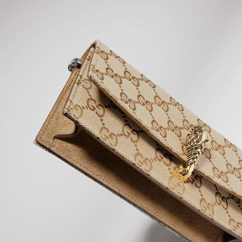Dionysus wallet on chain - sand and brown GG canvas