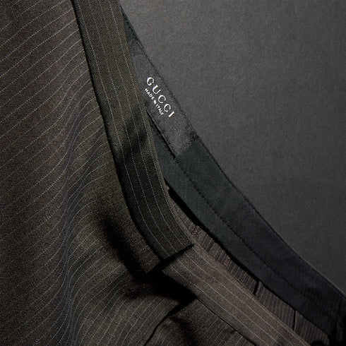 Pinstripe wool mohair pants - dark brown