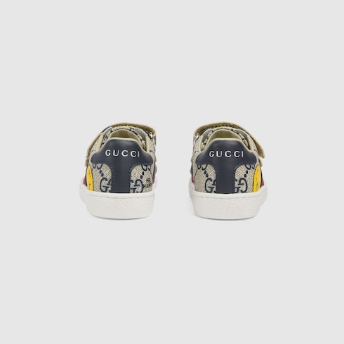 Toddler Gucci Ace sneakers - beige and blue GG Supreme