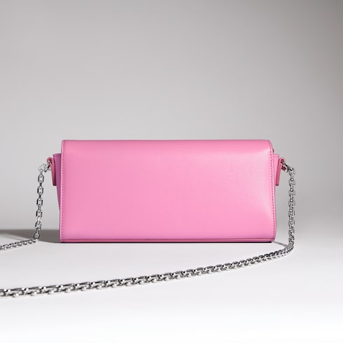 Wallet on chain with Horsebit - bright pink leather