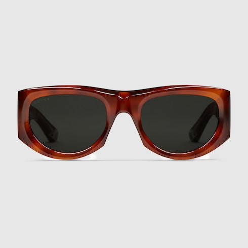 Rectangular-frame sunglasses - brown tortoiseshell