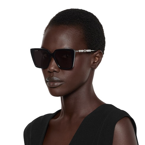Square frame sunglasses - black