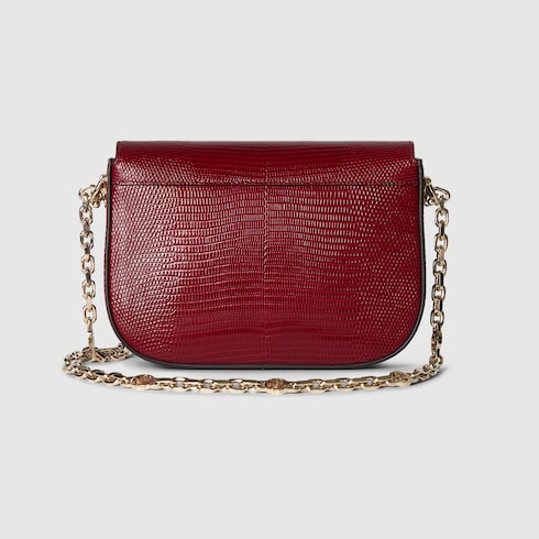 Gucci Horsebit 1955 lizard mini bag - Rosso Ancora red