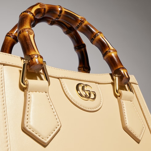 Gucci Diana small tote bag - light yellow leather