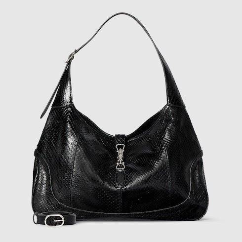 Gucci Jackie 1961 large python bag - black